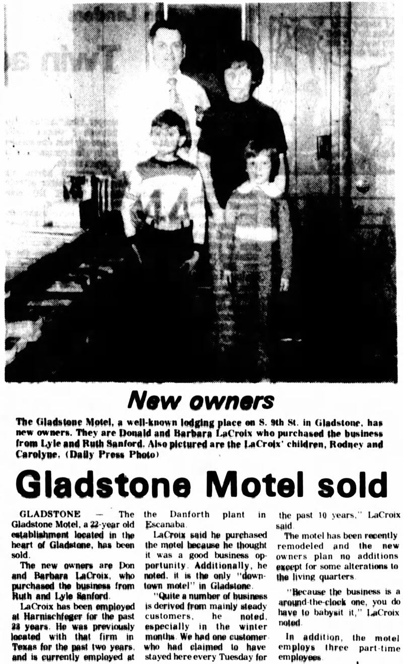 Gladstone Motel - Mar 1976 Article On Sale